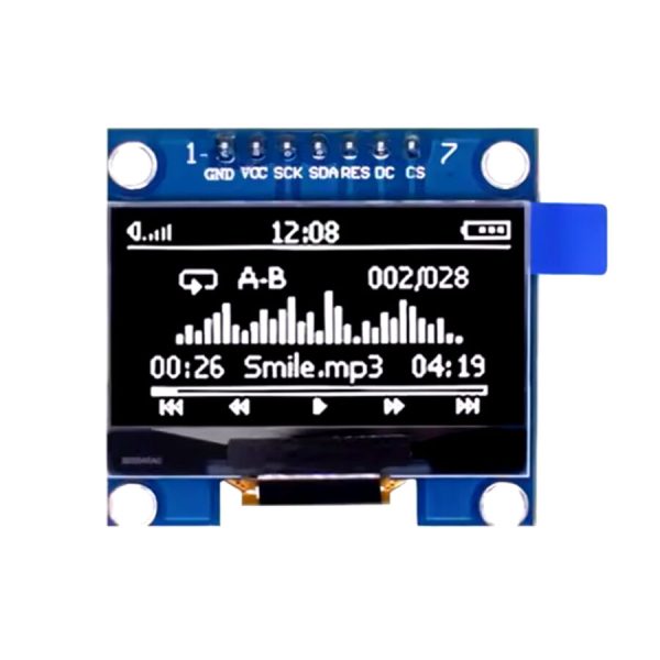 1.3 inç 128x64 7 Pin OLED Ekran Modülü SSD1306 I2C Beyaz