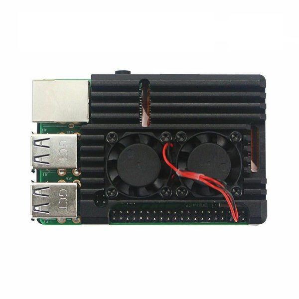 Raspberry Pi 4 Alüminyum Soğutucu - Çift Fanlı