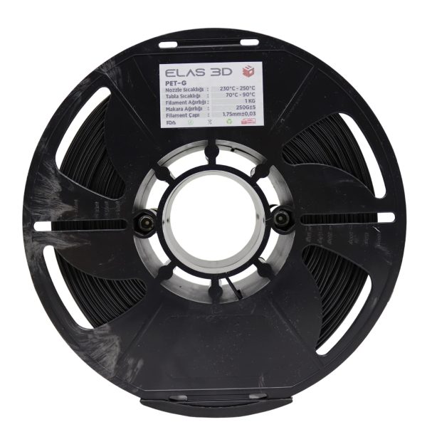 Elas3D Siyah PETG Filament