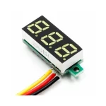 0-100V Mini Voltmetre Sarı - Görsel 2